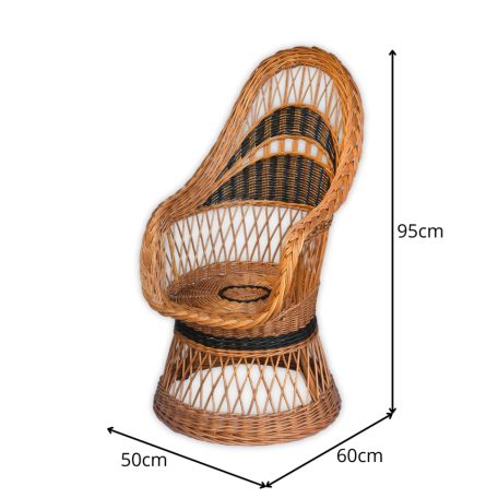 Woven wicker armchair smaller 