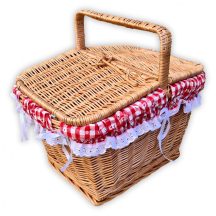 Picnic basket with lining 40x30x27/38cm