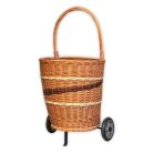 Einkaufswagen aus Weide mit Rädern 