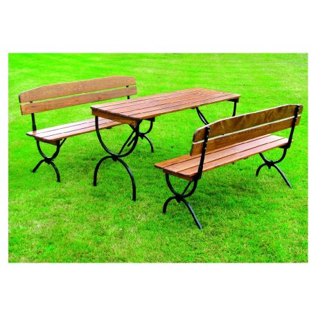 Fa kerti garnitúra összecsukható lábakkal