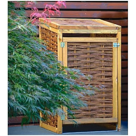 Mülltonnenbox – Geflochtene Weide, für 1x 240 L Tonne