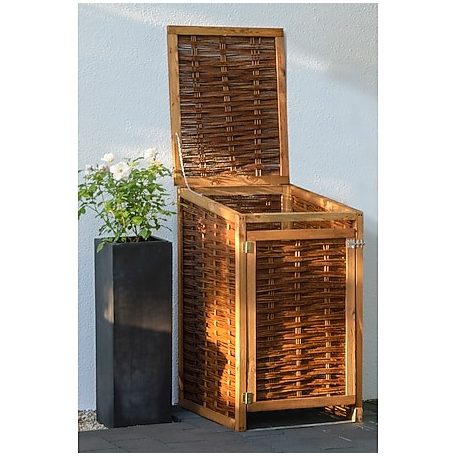 Mülltonnenbox – Geflochtene Weide, für 1x 240 L Tonne
