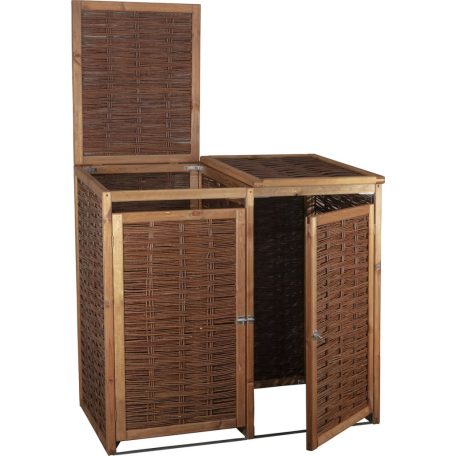 Mülltonnenbox – Geflochtene Weide, für 2 x 240 L Tonne