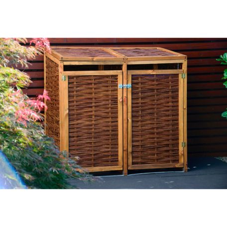 Mülltonnenbox – Geflochtene Weide, für 2 x 240 L Tonne
