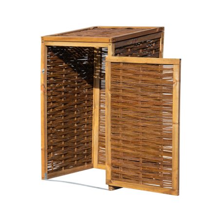 Mülltonnenbox – Geflochtene Weide, für 1x 240 L Tonne
