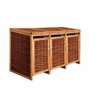 Mülltonnenbox – Geflochtene Weide, für 3 x 240 L Tonne