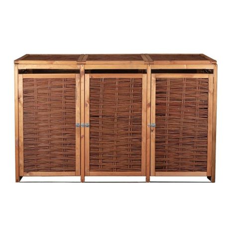 Mülltonnenbox – Geflochtene Weide, für 3 x 240 L Tonne