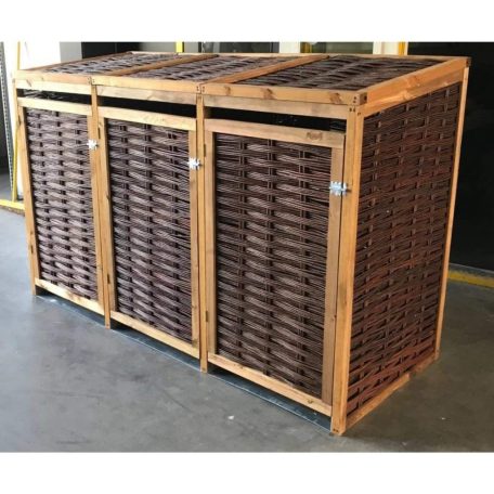 Mülltonnenbox – Geflochtene Weide, für 3 x 240 L Tonne