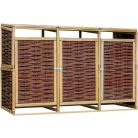Mülltonnenbox – Geflochtene Weide, für 3 x 240 L Tonne