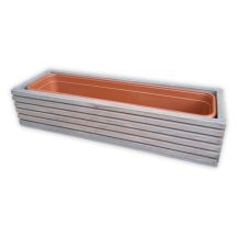Wooden balcony box with plastic inlay (several colours)