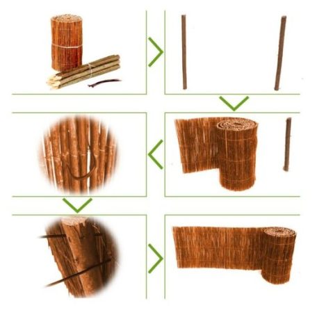 Weidengeflecht kleiner Zaun, Beeteinfassung 30x300 cm