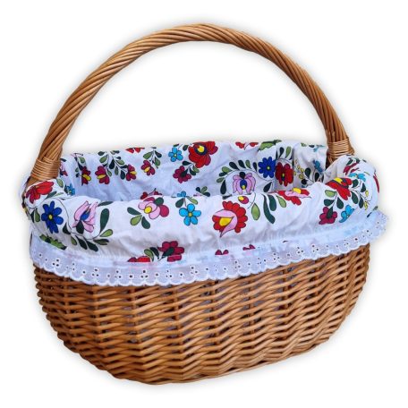 Kosárba való bélés madeira csipkés szegéllyel 