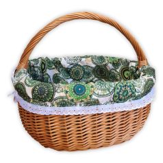 Basket liner madeira with lace trim