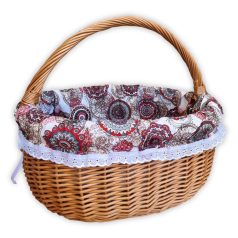 Basket liner madeira with lace trim