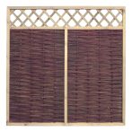 Nun grid wicker fence element in several sizes