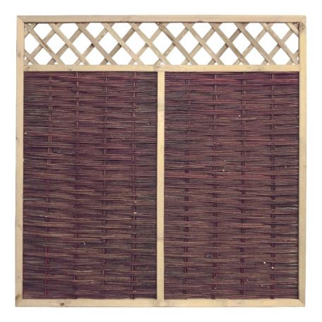 Nun grid wicker fence element in several sizes
