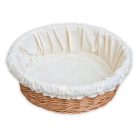 Runder geflochtener Aufbewahrungskorb mit  Leinen.