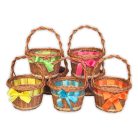 Húsvéti szalagos kiskosár 20cm