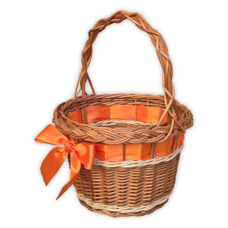 Húsvéti szalagos kiskosár 20cm