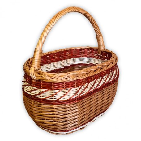 Shopping basket with red and white decoration 