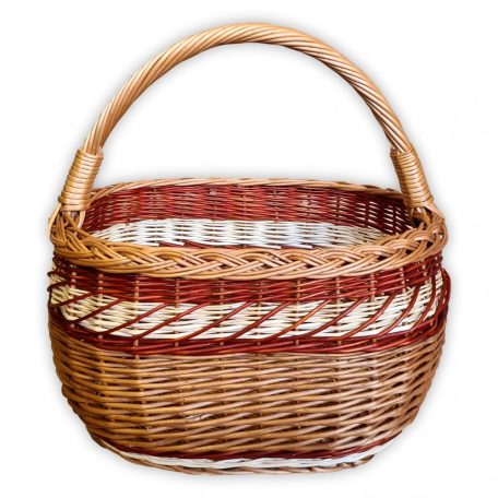 Shopping basket with red and white decoration 