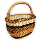 Shopping basket brown with white trim 40x26x26(42)