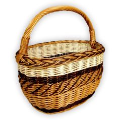Shopping basket brown with white trim 40x26x26(42)