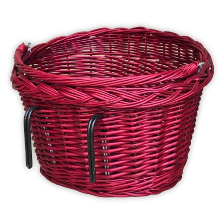 Borvörös kerékpár kosár 40x30x23/28cm