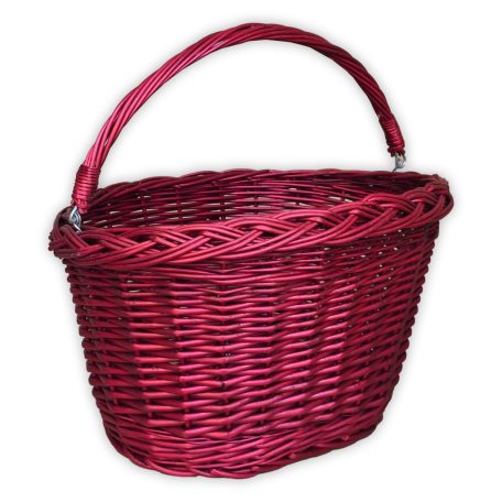 Borvörös kerékpár kosár 40x30x23/28cm