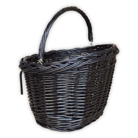 Fekete kerékpár kosár 40x30x23/28cm