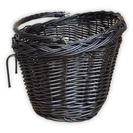 Fekete kerékpár kosár 40x30x23/28cm