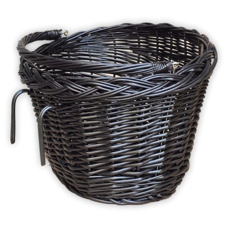 Fekete kerékpár kosár 40x30x23/28cm