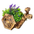 Blumenhalter aus gebranntem Holz