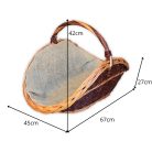 Kaminkorb mit Futter 70x43x28(50)cm