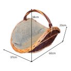 Kaminkorb mit Futter 70x43x28(50)cm