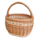 Bevásárló kosár fehér díszítéssel (38cm)