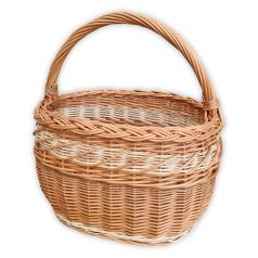 Bevásárló kosár fehér díszítéssel (38cm)