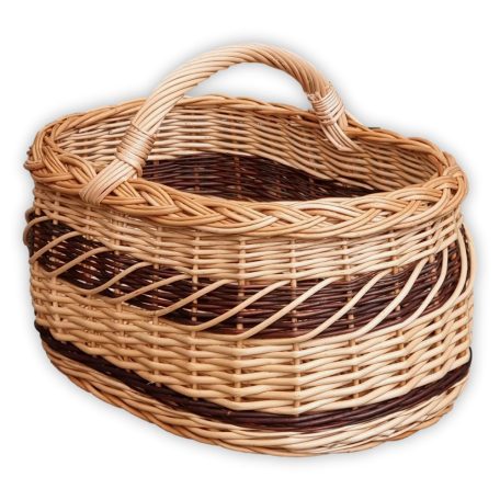 Shopping basket with brown decoration