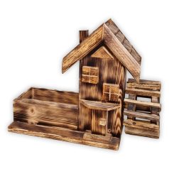 Pflanzmaschine aus verbranntem Holz - Wassermühle