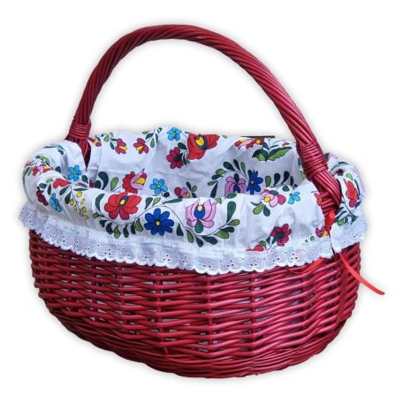 Burgundy shopping basket with lining