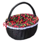 Fekete bevásárló kosár béléssel