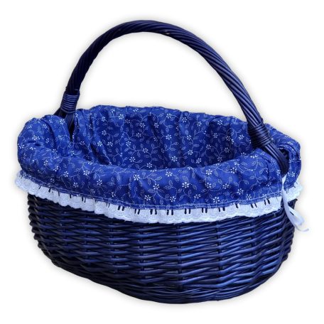Dark blue shopping basket with lining