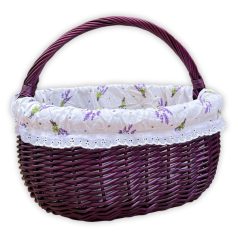 Purple shopping basket with lavender lining 
