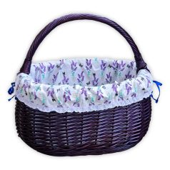 Lila bevásárló kosár levendulás béléssel 