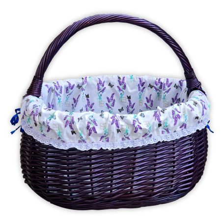 Lila bevásárló kosár levendulás béléssel 