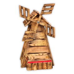 Gebrannte Holz-Blumentopf-Windmühle.
