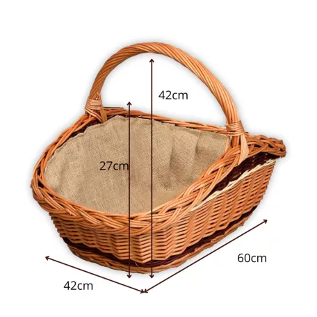 Kandalló kosár béléssel 60x42x27(42)cm