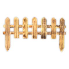 Égetett fa ágyásszegély, kiskerítés 20x60cm