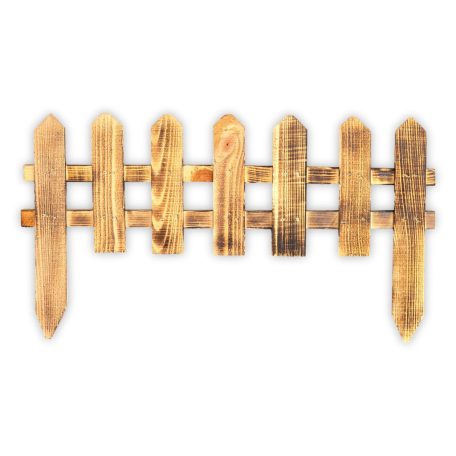 Égetett fa ágyásszegély, kiskerítés 20x60cm