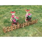 Égetett fa ágyásszegély, kiskerítés 20x60cm